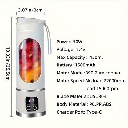 450 ML Portable Blender with LED Display